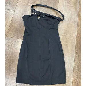2bBebe Women's size S Black Lace-Up Mini Dress Party Cocktail Sleeveless